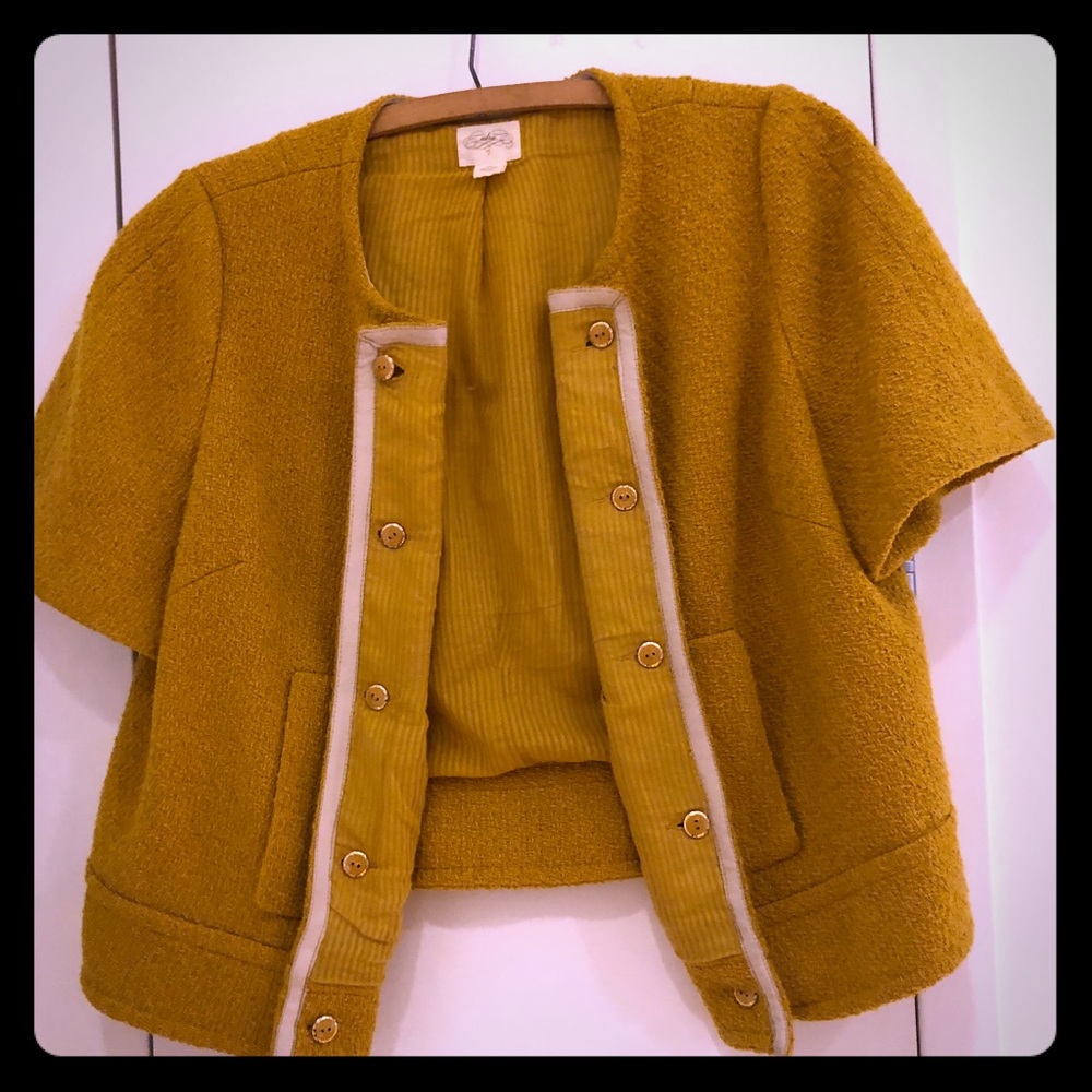 From Anthropologie, short sleeve wool blend jacket